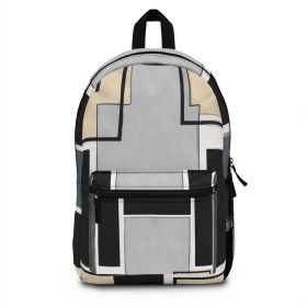 Backpack Work/school/leisure - Waterproof, Abstract Black Grey Brown Geometric Contemporary Art Shapes