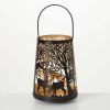 Sullivans Deer Lantern Brown 15"H Metal