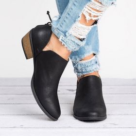 Autumn Women Shoes Retro High Heel Ankle Boots (Option: Black-39)