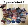 10PCS=5Pairs Autumn Winter New Men Thicken Warm Harajuku Retro Fashion Casual Wool High Quality Cotton Socks Wholesale Snow Sock