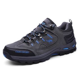 High Quality Men Hiking Shoes Autumn Winter Brand Outdoor Mens Sport Trekking Mountain Boots Waterproof Climbing Athletic Shoes (Color: Gray)