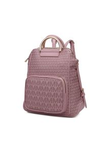MKF Collection June M logo Printed Vegan Leather Women Backpack by Mia k (Material: Vegan Leather, Color: Purple)