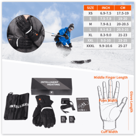 DAY WOLF Heated Gloves Winter Motorcycle Gloves Windproof Waterproof Cycling Equipment Touch Screen Heating Rechargeable 2023 (Color: S28B)