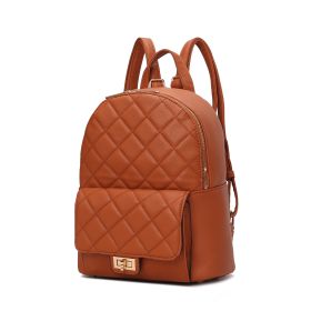 MKF Collection Dimitria Quilted and Smooth Women Backpack, Bookbag Purse Handbag Travel Daypack Bag By Mia K (Material: Quilted, Color: Brown)