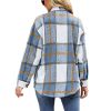 Women Plaid Shirts Flannel Button Down Shacket Jacket Coats