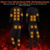 Men Heated Underwear Set Thermal Long Shirt Pants Electric Heating Long Johns Heated Top Pants Set with 28 Heating Zones 3 Heating Modes