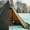 Hot Tent with Stove,4 Season,4-6 Person Tipi Tent, Family Tent for Camping Backpacking Hunting Fishing Waterproof WindProof Tent