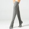 Knitted Over Knee Leg Warmers For Indoor Household Hosiery Wool Warm Knee Pads Double Diamond Floor Socks